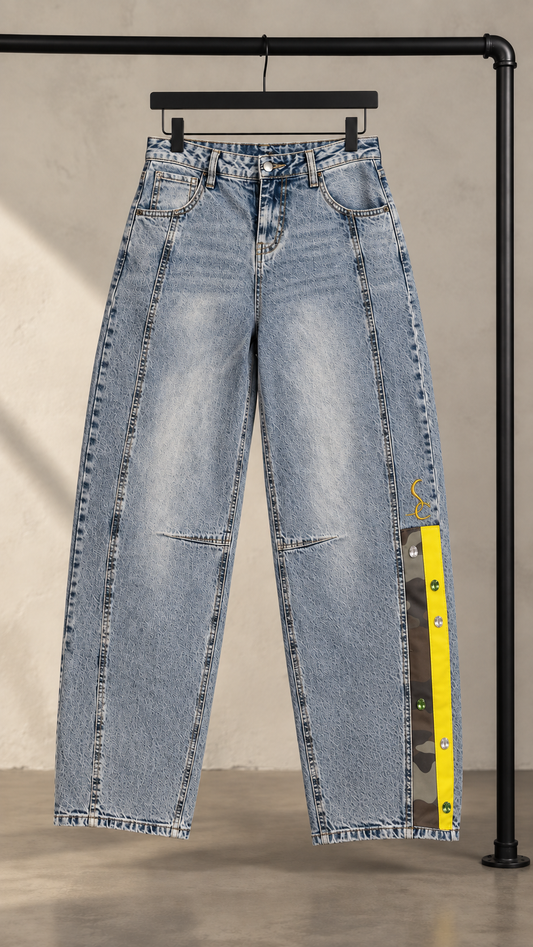 SCNY 10415 |  Exclusive Drop | Made by Five —One-of-One Ash Barrel Jeans | Size 1