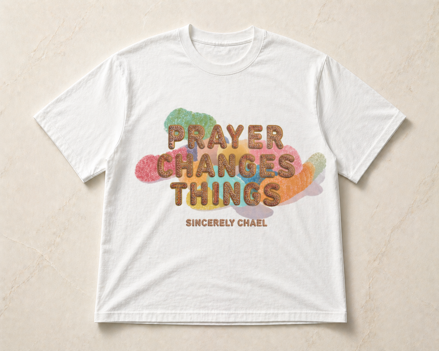SCNY 10432 | Sweet Tooth Prayer Changes Things Messenger Tee