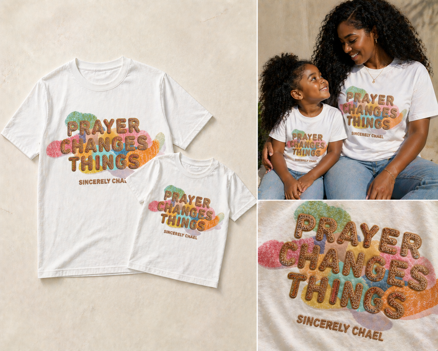 SCNY 10432 | Sweet Tooth Prayer Changes Things Messenger Tee